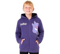 Pokémon Sudadera Cremallera Niños 7-14 Años, Pikachu Charizard Mewtwo Gengar, Chaqueta Capucha Forro Polar, Regalos Anime (13-14 Años, Púrpura Gengar)