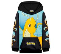 Pokémon Sudadera Niño Niña y Adolescente, Pikachu Sudaderas con Capucha Cómoda, Bolsillo Canguro, Regalos Anime para Niños (9-10 Años, Dragonite Negro/Azul)