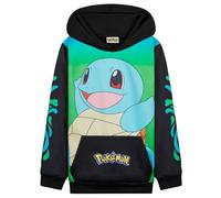 Pokémon Sudadera Niño Niña y Adolescente, Pikachu Sudaderas con Capucha Cómoda, Bolsillo Canguro, Regalos Anime para Niños (13-14 Años, Squirtle Negro/Verde)