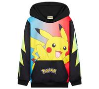 Pokémon Sudadera Niño Niña y Adolescente, Pikachu Sudaderas con Capucha Cómoda, Bolsillo Canguro, Regalos Anime para Niños (9-10 Años, Pikachu Negro/Multi)
