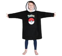 Pokémon Sudadera Niño - Sudadera Manta con Capucha Talla Única, Batamanta Niño - Regalos Niño Navidad (Negro)