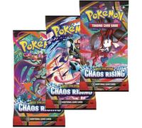 Pokémon TCG: Chaos Rising Booster Packs x3 | Pokemon Chaos Rising ME04 | Pokemon Mega Evolution Series | Perfecto para los fans de Chaos Rising Booster Box | Titan Authenticated