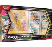 Pokémon TCG: Colección Bellibolt ex Premium de Iono (1 Tarjeta Promocional de lámina de Arte Completo, 6 Paquetes de Refuerzo y Soportes acrílicos)