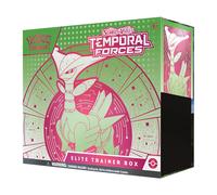 Pokémon TCG: Scarlet & Violet-Temporal Forces Elite Trainer Box - Hojas de Hierro (1 Tarjeta Promocional de Espinas de Hierro de Arte Completo, 9 potenciadores y Accesorios Premium)