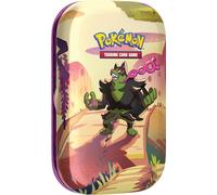 Pokémon TCG: Escarlata y Violeta - Mini Lata de fábula Envuelta - Okidogi (2 Paquetes de Refuerzo y 1 Hoja de calcomanías)