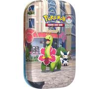 Pokémon TCG: Lumiose City Mini Tin: Meganium & Meowstic (2 Paquetes de Refuerzo, 1 Tarjeta de Arte y 1 Hoja de calcomanías)