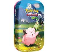 Pokémon TCG: Mega Evolution-Ascended Heroes Mini Tin: Clefairy & Chikorita (1 hoja de calcomanías, una tarjeta de arte Pokémon y 2 paquetes de refuerzo)