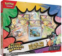 Pokémon TCG: Mega Evolution-Ascendidos Héroes Primeros Socios Colección de Pines Deluxe (3 Tarjetas Promocionales de Aluminio, 1 Pin Deluxe y 5 Paquetes de Refuerzo)