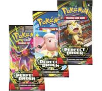 Pokémon TCG: Perfect Order Booster Packs x3 | Pokemon Perfect Order ME03 | Pokemon Mega Evolution Series | Perfecto para los fans de Perfect Order Booster Box | Titan Authenticated