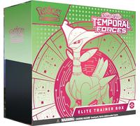 Pokémon TCG: Scarlet & Violet-Temporal Forces Elite Trainer Box - Hojas de Hierro (1 Tarjeta Promocional de Espinas de Hierro de Arte Completo, 9 potenciadores y Accesorios Premium)