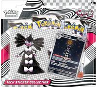 Pokémon TCG: Scarlet & Violet White Flare Tech Sticker Collection, Gothitelle, 1 Tarjeta Promocional de Aluminio y 3 Paquetes de Refuerzo