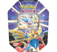 Pokémon TCG: Slashing Legends Tin - Zacian ex (1 Tarjeta Promocional de Aluminio y 4 Paquetes de Refuerzo)