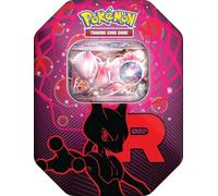 Pokémon TCG: Team Rocket Tin - Mewtwo ex (1 Tarjeta Promocional de Aluminio y 4 Paquetes de Refuerzo)
