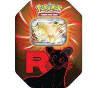 Pokémon TCG: Team Rocket Tin - Persa ex (1 Tarjeta Promocional de Aluminio y 4 Paquetes de Refuerzo)