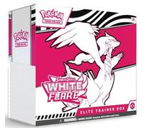 Pokémon TCG: White Flare Elite Trainer Box (SV10.5) [Inglés] - 9 Booster, tarjeta promocional Tornadus y accesorios | Diseño Reshiram + Heartforcards® Protección de envío