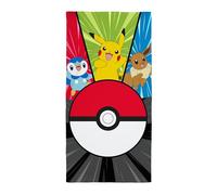 Character World Toalla Oficial de Pokémon para niños, sensación súper Suave, diseño Unido con Pikachu, Pokeball, hogar, baño, Playa y Piscina, tamaño único, 70 cm x 140 cm
