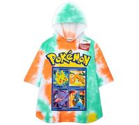Pokémon Toalla Playa Capucha Pikachu Albornoz Poncho Toalla Baño Piscina Niño Adolescente Chico Anime Regalos para Niños (Multi Tie Dye, 6-9 Años)