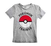 Pokémon Trainer camiseta gris para niño producto oficial Nintendo 100% original camiseta gris 7-8 Años