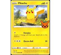 Pokemon Trick or Trade - Pikachu - 049/203 Evolving Skies - Tarjeta sin holograma - Sello de Halloween