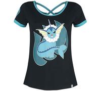 Pokémon Vaporeon Mujer Camiseta Negro M 100% algodón Regular
