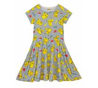 Pokemon Vestido Skater de Pikachu de Manga Corta Niñas (NS7489)