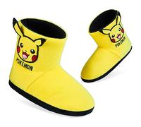 Pokémon Zapatillas Niño Estar por Casa, Pikachu Pantuflas Invierno Suaves con Suela Antideslizante, Regalo Anime para Gamer(Amarillo, 32 EU)