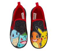 Pokémon Zapatillas niños niños niñas Pikachu Slip On Zapatillas de casa con Suela Dura Interior Exterior Negra 2 UK niño