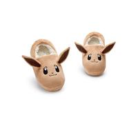 Pokémon Zapatillas para Niñas | Zapatillas Infantiles Slip-On con Cara de Eevee y Orejas 3D | Zapatillas de Casa en Marrón Forradas de Piel para Niños | Ropa de Dormitorio Interior de Serie de TV