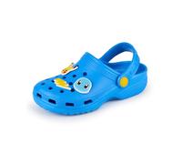Pokémon Zuecos para niño | Calzado Infantil sin Cordones en Azul | Adornos novedosos de Pikachu, Charmander y Squirtle | Sandalias Tipo Chancla para Interior y Exterior con Correa Ajustable