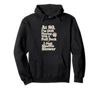 Poker 80 Cumpleaños Jugando a Las Cartas Humor Sudadera con Capucha