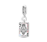 Poker Card Queen of Spades Q Charm colgante, Charm para pulsera, compatible con Pandora Bracelet Neckalce