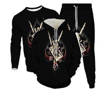 Póker Carta de Juego Chándal Mujeres Hombres Impresión 3D Sudadera con Capucha y Sudadera y Pantalones de Chándal Hip Hop 3 Piezas Conjunto Outfit