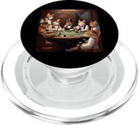 Poker Cat Lover Casino Gambling Cats Jugando a Las Cartas de póquer PopSockets PopGrip para MagSafe