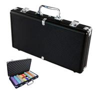 Poker Chip Case Empty - 15,3 x 8,26 x 2,75 pulgadas, 300 piezas Capacity Aluminum Alloy Matte Black | Full Protection Poker Chip Display Case | For Lovers Family Friends Enthusiasts Beginners
