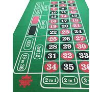 POKER CHIP SHOP GIANT GREEN ROULETTE FELT BAIZE CLOTH LAYOUT LARGE PLAYING AREA 180cm by 90cm