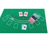 POKER CHIP SHOP Juego de Blackjack con fieltro + 2 tarjetas + dispensador de tarjetas Black Jack