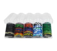 Poker Chips Organizer - Party Chips Case | Clear Acrylic Box with Cover, 100PCS Blackjack Game Supplies, caseno Party Storage Solution, Portable Gambling Accessories for Keys, Home Games, Family Night