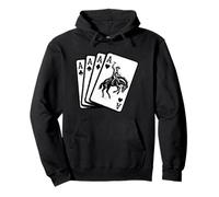 Poker Hand 4 Ases Bronco Riding Cowboy Rodeo Jugando Cartas Sudadera con Capucha