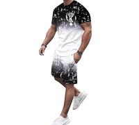 Poker K Camiseta y Pantalón Corto de Mujer/Hombre Impresión 3D Conjunto de 2 Conjuntos de Chándal de Verano Ropa de Calle