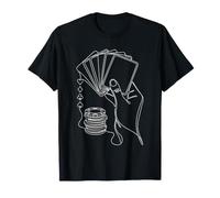 Poker Mano Y Fichas Juego Una Línea Dibujo Camiseta