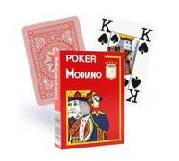 Póker Modiano Plástico Rojo Juego Cartas 4 Grande Índice Talla Hecho Italy Nuevo
