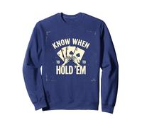 Poker para Hombres: Saber cuándo tenerlos cotización de Estrategia Sudadera, Unisex para Adultos, Azul Marino, L