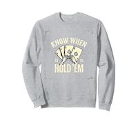 Poker para Hombres: Saber cuándo tenerlos cotización de Estrategia Sudadera, Unisex para Adultos, Gris Jaspeado, L