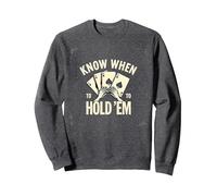 Poker para Hombres: Saber cuándo tenerlos cotización de Estrategia Sudadera, Unisex para Adultos, Jaspeado Oscuro, L