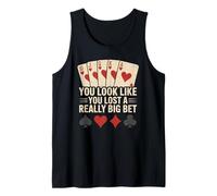 Poker Player Card Casino Vintage Jugador de Cartas Divertida Camiseta sin Mangas