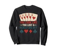 Poker Player Card Casino Vintage Jugador de Cartas Divertida Sudadera