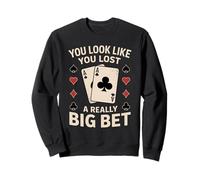 Poker Player Card Casino Vintage Jugador de Cartas Divertida Sudadera