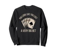 Poker Player Card Casino Vintage Jugador de Cartas Divertida Sudadera