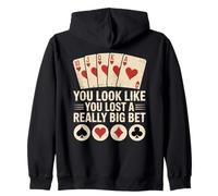 Poker Player Card Casino Vintage Jugador de Cartas Divertida Sudadera con Capucha