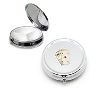 Poker Playing Cards redondo plateado pastillero
